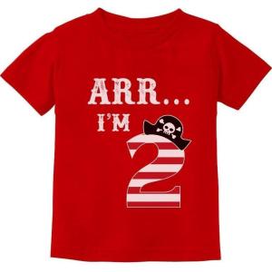 image:imageTstars Arr Im 2 Pirate Birthday Party Gift Two Year Old ToddlerInfant Kids TShirtRed