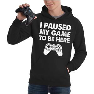 image:imageTstars Funny Gaming Hoodie for Men  I Paused My Game to Be Here Gamer Gifts Teen Boys amp Fans of Video GamesAdult  Black