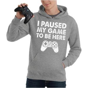 image:imageTstars Funny Gaming Hoodie for Men  I Paused My Game to Be Here Gamer Gifts Teen Boys amp Fans of Video GamesAdult  Gray
