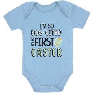 image:imageTstars Im So EggCited Its My First Easter Bodysuit  Infant Baby One Piece for Boys amp GirlsAqua