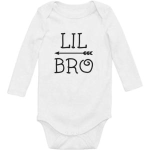 image:imageTstars Little Brother Shirt for Boys Baby Announcement Baby Long Sleeve BodysuitWhite