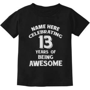 image:imageTstars Personalized Birthday Gift for 13 Year Old Boy Girl Customize Youth Kids TShirtBlack