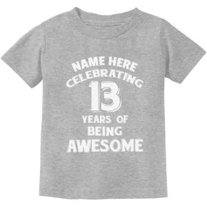 image:imageTstars Personalized Birthday Gift for 13 Year Old Boy Girl Customize Youth Kids TShirtGray