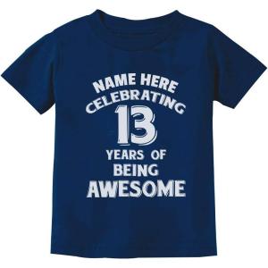 image:imageTstars Personalized Birthday Gift for 13 Year Old Boy Girl Customize Youth Kids TShirtNavy