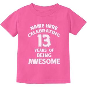 image:imageTstars Personalized Birthday Gift for 13 Year Old Boy Girl Customize Youth Kids TShirtPink