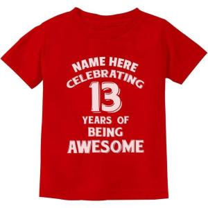 image:imageTstars Personalized Birthday Gift for 13 Year Old Boy Girl Customize Youth Kids TShirtRed
