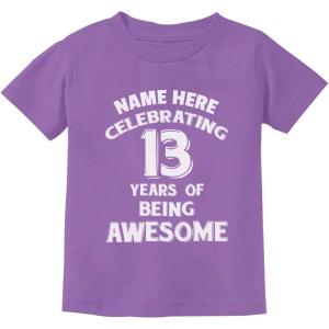 image:imageTstars Personalized Birthday Gift for 13 Year Old Boy Girl Customize Youth Kids TShirtViolet