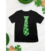 image:imageTstars St Patricks Day Shamrock Tie Shirt for Toddlers amp Youth Kids  Lucky Clover Tee for Boys amp GirlsBlack