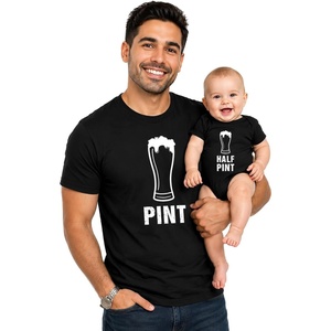 image:imageTstars Pint and Half Pint Dad and Baby Matching Shirts  Funny Fathers Day Set with Dad Tee and Infant BodysuitDad Black  Baby Black