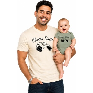 image:imageTstars Pint and Half Pint Dad and Baby Matching Shirts  Funny Fathers Day Set with Dad Tee and Infant BodysuitDesign 2  Sage Baby  Off White Dad