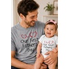 image:imageTstars Our First Fathers Day Dad and Baby Matching Shirts  New Dad Gift Set with Mens Tee and Infant BodysuitDad Gray  Baby GrayWhite
