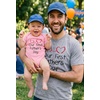 image:imageTstars Our First Fathers Day Dad and Baby Matching Shirts  New Dad Gift Set with Mens Tee and Infant BodysuitDad Gray  Baby Pink