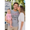 image:imageTstars Our First Fathers Day Dad and Baby Matching Shirts  New Dad Gift Set with Mens Tee and Infant BodysuitDad Gray  Baby Pink