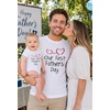 image:imageTstars Our First Fathers Day Dad and Baby Matching Shirts  New Dad Gift Set with Mens Tee and Infant BodysuitDad White  Baby White