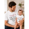 image:imageTstars Our First Fathers Day Dad and Baby Matching Shirts  New Dad Gift Set with Mens Tee and Infant BodysuitDad White  Baby White