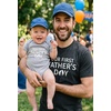 image:imageTstars Our First Fathers Day Dad and Baby Matching Shirts  New Dad Gift Set with Mens Tee and Infant BodysuitFeet  Heather Dark Gray Dad  Gray Baby