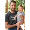 image:imageTstars Our First Fathers Day Dad and Baby Matching Shirts  New Dad Gift Set with Mens Tee and Infant BodysuitFeet  Heather Dark Gray Dad  Gray Baby