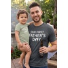 image:imageTstars Our First Fathers Day Dad and Baby Matching Shirts  New Dad Gift Set with Mens Tee and Infant BodysuitFeet  Heather Dark Gray Dad  Sage Baby
