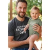 image:imageTstars Our First Fathers Day Dad and Baby Matching Shirts  New Dad Gift Set with Mens Tee and Infant BodysuitFeet  Heather Dark Gray Dad  Sage Baby