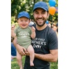 image:imageTstars Our First Fathers Day Dad and Baby Matching Shirts  New Dad Gift Set with Mens Tee and Infant BodysuitFeet  Heather Dark Gray Dad  Sage Baby