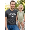image:imageTstars Our First Fathers Day Dad and Baby Matching Shirts  New Dad Gift Set with Mens Tee and Infant BodysuitFeet  Heather Dark Gray Dad  Sage Baby