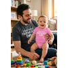 image:imageTstars Our First Fathers Day Dad and Baby Matching Shirts  New Dad Gift Set with Mens Tee and Infant BodysuitFeet  Heather Dark Gray Dad  Wow Pink Baby