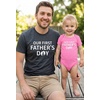 image:imageTstars Our First Fathers Day Dad and Baby Matching Shirts  New Dad Gift Set with Mens Tee and Infant BodysuitFeet  Heather Dark Gray Dad  Wow Pink Baby