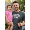 image:imageTstars Our First Fathers Day Dad and Baby Matching Shirts  New Dad Gift Set with Mens Tee and Infant BodysuitFeet  Heather Dark Gray Dad  Wow Pink Baby