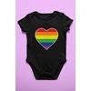 image:imageTstars Pride Baby Bodysuit  Rainbow Infant One Piece Love Equality Gift for LGBTQ ParentsHeart  Black