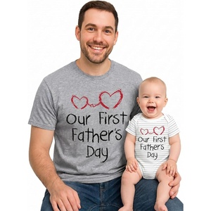 image:imageTstars Our First Fathers Day Dad and Baby Matching Shirts  New Dad Gift Set with Mens Tee and Infant BodysuitDad Gray  Baby GrayWhite