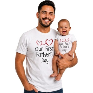 image:imageTstars Our First Fathers Day Dad and Baby Matching Shirts  New Dad Gift Set with Mens Tee and Infant BodysuitDad White  Baby White
