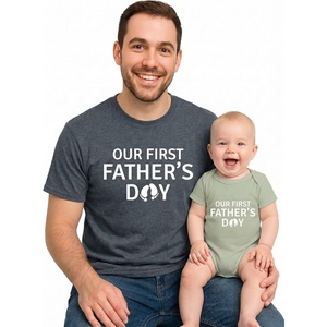 image:imageTstars Our First Fathers Day Dad and Baby Matching Shirts  New Dad Gift Set with Mens Tee and Infant BodysuitFeet  Heather Dark Gray Dad  Sage Baby
