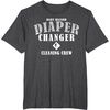 image:imageDiaper Changer First Fathers Day Gift for Dad Papa Funny TShirtDark Heather Grey