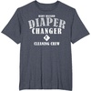 image:imageDiaper Changer First Fathers Day Gift for Dad Papa Funny TShirtHeather Blue