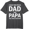 image:imageI Have Two Titles Dad and Papa Funny Dad Grandpa Fathers Day TShirtDark Heather Grey