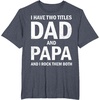 image:imageI Have Two Titles Dad and Papa Funny Dad Grandpa Fathers Day TShirtHeather Blue