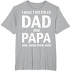 image:imageI Have Two Titles Dad and Papa Funny Dad Grandpa Fathers Day TShirtHeather Grey