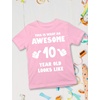 image:imageTstars Awesome 10 Year Old Birthday Shirt for Kids  Funny Gift for Boy or Girl Age 10  Youth Celebration TShirtHeather Navy
