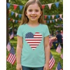 image:imageTstars Fitted Tee for Girls 4th of July Valentines Shirt  Patriotic American Cute Kids Heart Graphic Horse TShirtChill Blue