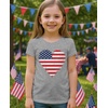 image:imageTstars Fitted Tee for Girls 4th of July Valentines Shirt  Patriotic American Cute Kids Heart Graphic Horse TShirtGray