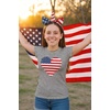image:imageTstars Fitted Tee for Girls 4th of July Valentines Shirt  Patriotic American Cute Kids Heart Graphic Horse TShirtGray