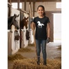 image:imageTstars Fitted Tee for Girls 4th of July Valentines Shirt  Patriotic American Cute Kids Heart Graphic Horse TShirtHorses  Black
