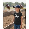 image:imageTstars Fitted Tee for Girls 4th of July Valentines Shirt  Patriotic American Cute Kids Heart Graphic Horse TShirtHorses  Black