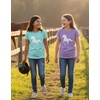image:imageTstars Fitted Tee for Girls 4th of July Valentines Shirt  Patriotic American Cute Kids Heart Graphic Horse TShirtHorses  Chill Blue