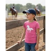 image:imageTstars Fitted Tee for Girls 4th of July Valentines Shirt  Patriotic American Cute Kids Heart Graphic Horse TShirtHorses  Wow Pink