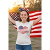 image:imageTstars Fitted Tee for Girls 4th of July Valentines Shirt  Patriotic American Cute Kids Heart Graphic Horse TShirtWhite