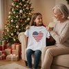 image:imageTstars Fitted Tee for Girls 4th of July Valentines Shirt  Patriotic American Cute Kids Heart Graphic Horse TShirtWhite