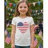 image:imageTstars Fitted Tee for Girls 4th of July Valentines Shirt  Patriotic American Cute Kids Heart Graphic Horse TShirtWhite