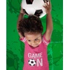 image:imageTstars Game On Toddler Soccer Outfit  Kids Football Jersey for Girls or Boys  Toddler Boy Jersey Shirt Gift TeeWow Pink