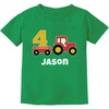 image:imageTstars 4th Birthday Tractor Construction Party Boys Personalized Toddler Kids TShirtGreen